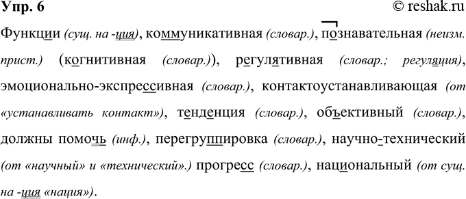 Изображение 6 Функц..и, ко(м, мм)уникативная, познавательная (к..гнитивная), р..гул..тивная, (эмоционально)экснре(с, сс)ив-ная, (контакто)устанавливающая, т..нд..нция,...